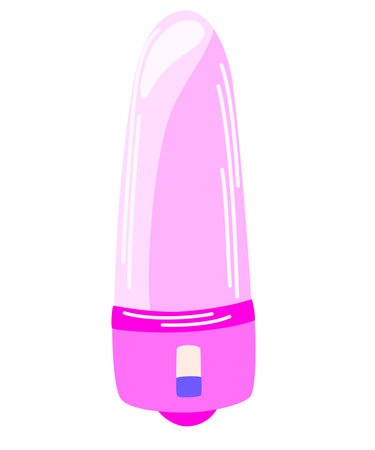 Vibrator sex toy doodle icon. Cute sex toy. Erotica excitement for adult male female. Modern flat vector illustration on white background.のイラスト素材