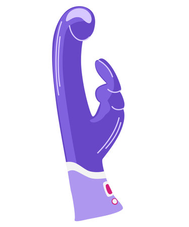 Vibrator sex toy doodle icon. Cute sex toy. Erotica excitement for adult male female. Modern flat vector illustration on white background.のイラスト素材