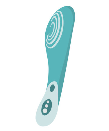 Vibrator sex toy doodle icon. Cute sex toy. Erotica excitement for adult male female. Modern flat vector illustration on white background.のイラスト素材