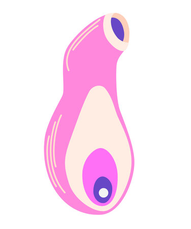 Vibrator sex toy doodle icon. Cute sex toy. Erotica excitement for adult male female. Modern flat vector illustration on white background.のイラスト素材