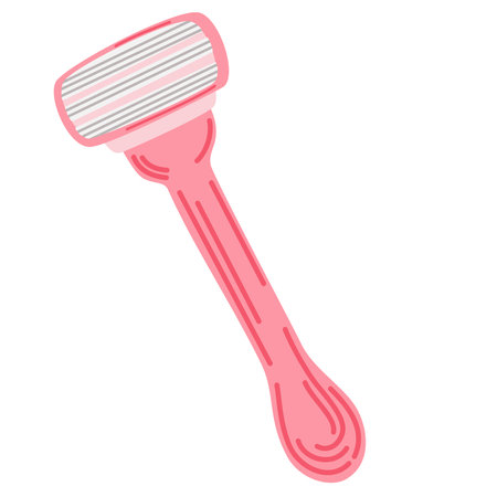 Razor for hair. Self-care, skin care and health. Hygiene and beauty everyday procedure. Razor icon. Vector Cartoon illustration with safe hair shaving bladeのイラスト素材