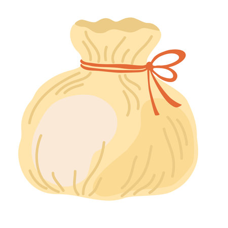 Soft cheese burrata. Traditional Italian buttery cheese. variety of mozzarella. Dairy product. Vector Hand draw Illustration isolated on the white background.のイラスト素材