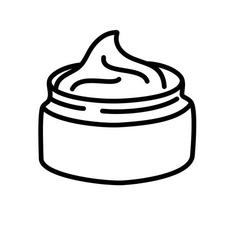 Moisture cream icon. Skin care line icon. Outline signs for skincare products property. Editable Stroke. Vector Illustrationのイラスト素材
