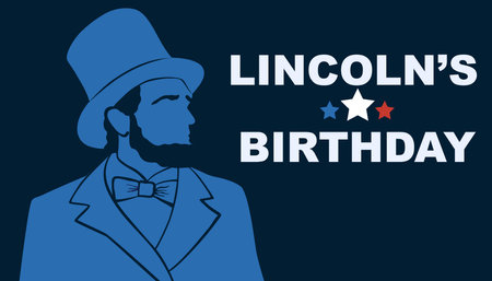 Abraham Lincoln's Birthday. February 12.USA National holiday. Holiday concept. Typography greeting card design.. Vector illustration.のイラスト素材