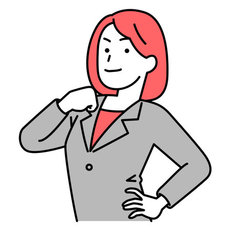 Woman in a suit with her chestのイラスト素材