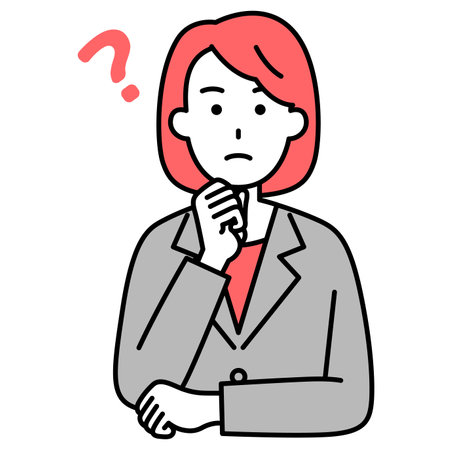 Woman in a suit thinking of ideaのイラスト素材