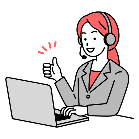 Operator woman giving a good signのイラスト素材