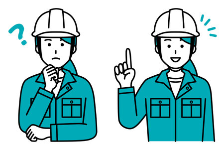 Women in workwear thinking ideas setのイラスト素材