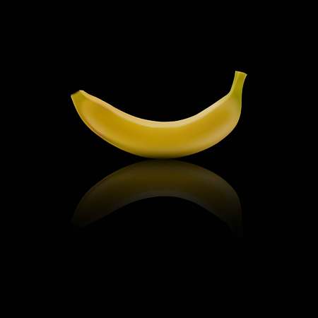 Illustration of banana with reflection.のイラスト素材