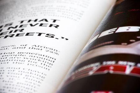 An opened rap music magazineの写真素材