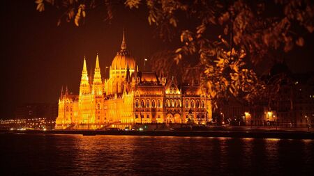 budapest night viewのeditorial素材