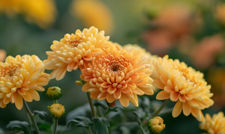 Yellow chrysanthemum flowers in the garden, Thailand.の素材
