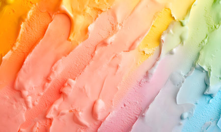 Colored ice cream on a white background. Close-up.の素材