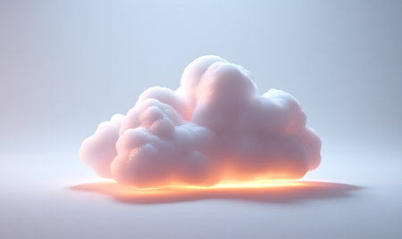 3D rendering of a cloud on a foggy background. 3D illustration.の素材