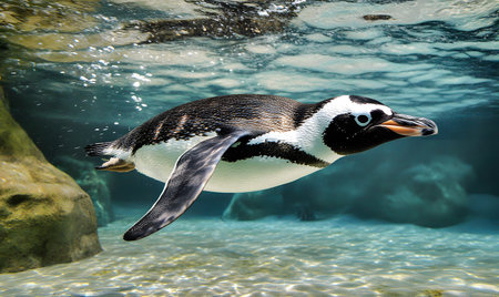 African penguin (Spheniscus demersus) swimmingの素材