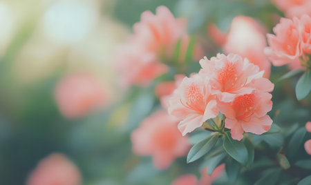 Rhododendron flowers in the garden, vintage color toneの素材