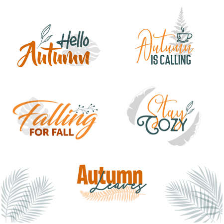 Autumn Typography Setのイラスト素材