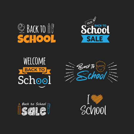 Back to School Typography Letteringのイラスト素材