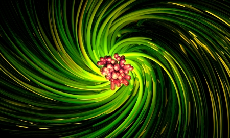 Abstract spinning motion of rotating tropical plant fronds.の写真素材