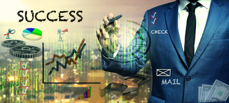 Businessman drawing Business Plan conceptの写真素材