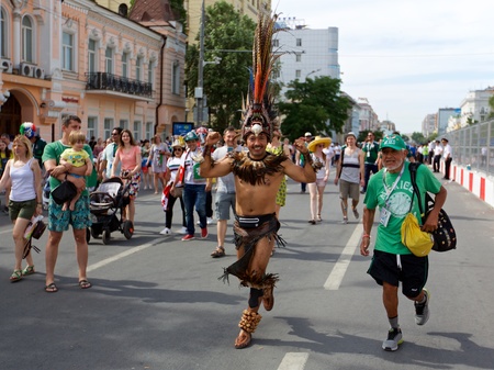 Mexican fans before the match South Korea - Mexicoのeditorial素材