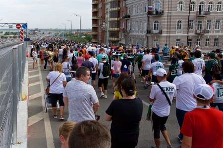 Russia, Rostov-on-Don - June 23, 2018: Mexican fans before the match South Korea - Mexico. World Cup 2018 in Russiaのeditorial素材