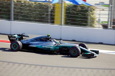 Valtteri Bottas of Mercedes AMG Petronas. Formula One. Sochi Russia.のeditorial素材