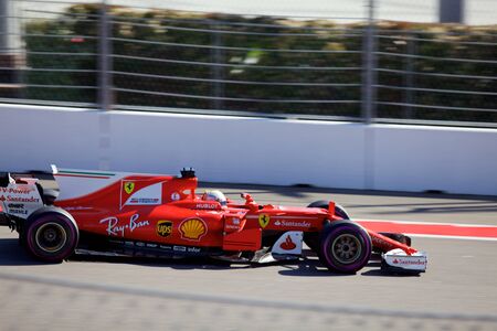 Sebastian Vettel of Scuderia Ferrari. Formula One. Sochi Russia.のeditorial素材