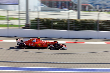 Kimi Raikkonen of Scuderia Ferrari. Formula One. Sochi Russia.のeditorial素材
