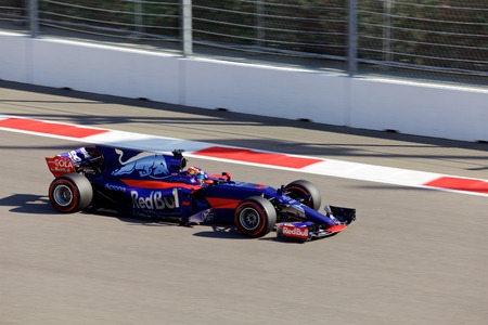 Daniil Kvyat of Scuderia Toro Rosso. Formula One. Sochi Russia.のeditorial素材