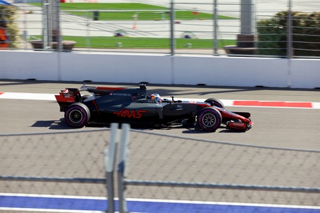 Romain Grosjean of Haas F1 Team. Formula One. Sochi Russia.のeditorial素材