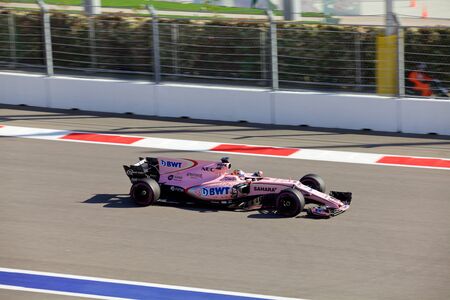 Sergio Perez of Sahara Force India. Formula One. Sochi Russia.のeditorial素材