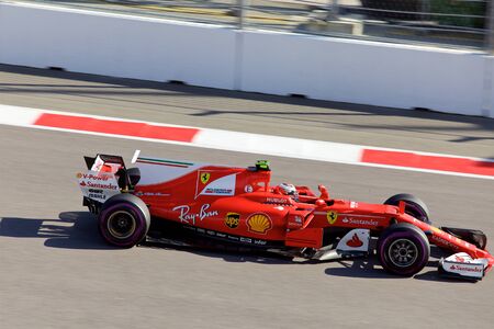 Kimi Raikkonen of Scuderia Ferrari. Formula One. Sochi Russia.のeditorial素材