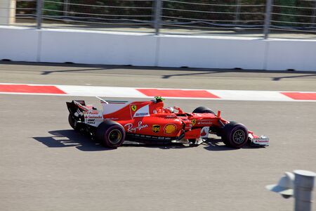 Kimi Raikkonen of Scuderia Ferrari. Formula One. Sochi Russia.のeditorial素材