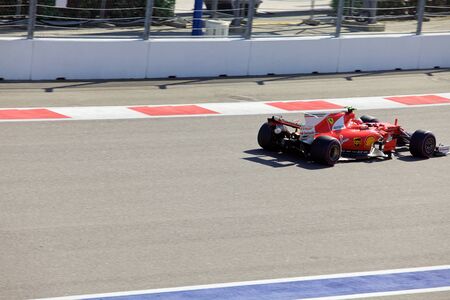 Kimi Raikkonen of Scuderia Ferrari. Formula One. Sochi Russia.のeditorial素材