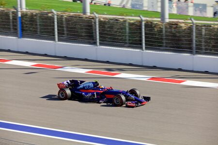 Carlos Sainz of Scuderia Toro Rosso. Formula One. Sochi Russia.のeditorial素材