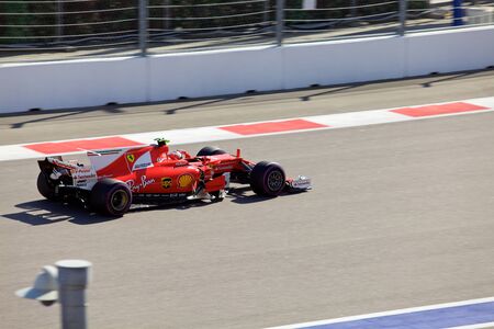 Kimi Raikkonen of Scuderia Ferrari. Formula One. Sochi Russia.のeditorial素材