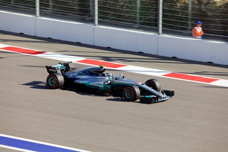Valtteri Bottas of Mercedes AMG Petronas. Formula One. Sochi Russia.のeditorial素材