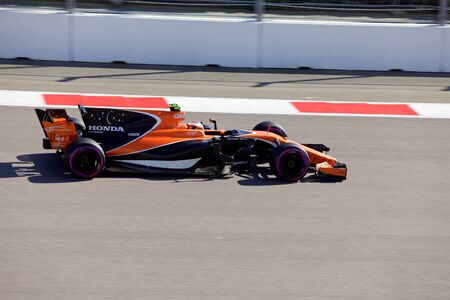 Stoffel Vandoorne of McLaren Honda. Formula One. Sochi Russia.のeditorial素材