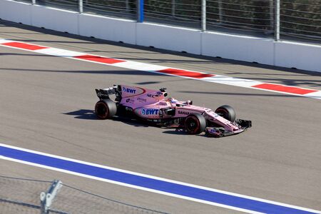 Sergio Perez of Sahara Force India. Formula One. Sochi Russia.のeditorial素材