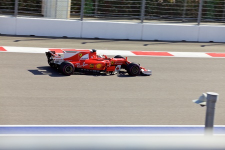 Sebastian Vettel of Scuderia Ferrari. Formula One. Sochi Russia.のeditorial素材