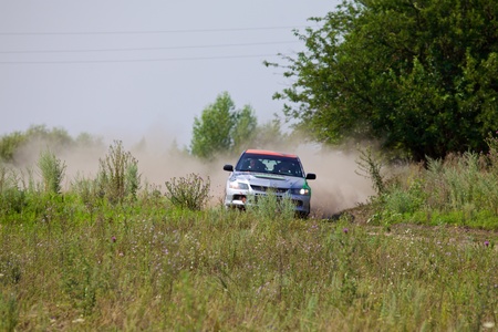 Russia, Rostov-on-Don - July 30, 2016: Mitsubishi Lancer Evo at Rally Tikhiy Donのeditorial素材