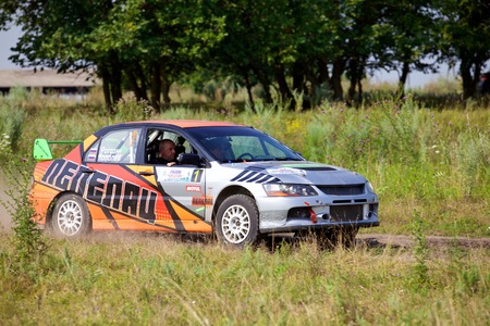 Russia, Rostov-on-Don - July 30, 2016: Mitsubishi Lancer Evo at Rally Tikhiy Donのeditorial素材