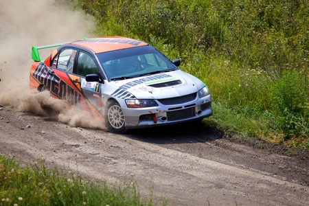 Russia, Rostov-on-Don - July 30, 2016: Mitsubishi Lancer Evo at Rally Tikhiy Donのeditorial素材