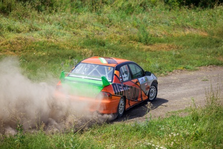 Russia, Rostov-on-Don - July 30, 2016: Mitsubishi Lancer Evo at Rally Tikhiy Donのeditorial素材
