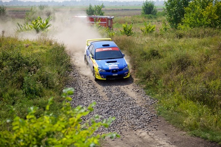 Russia, Rostov-on-Don - July 30, 2016: Subaru Impreza WRX at Rally Tikhiy Donのeditorial素材