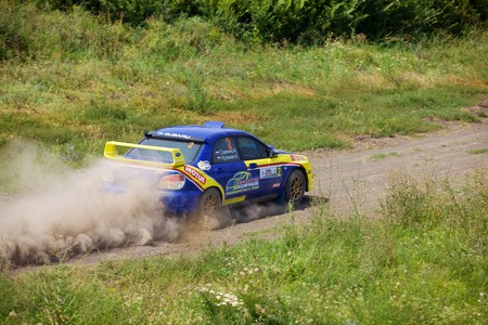 Russia, Rostov-on-Don - July 30, 2016: Subaru Impreza WRX at Rally Tikhiy Donのeditorial素材
