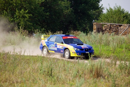 Russia, Rostov-on-Don - July 30, 2016: Subaru Impreza WRX at Rally Tikhiy Donのeditorial素材