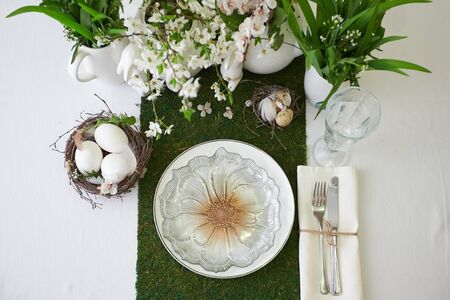 Easter table setの写真素材