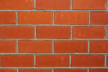 Red color brick wall for brickworkの写真素材